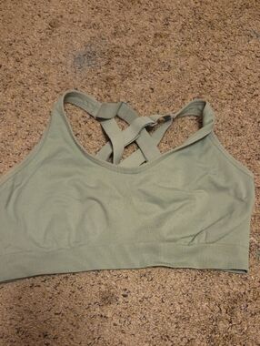 Women's Crisscross Back Sports Bra - Sage Green